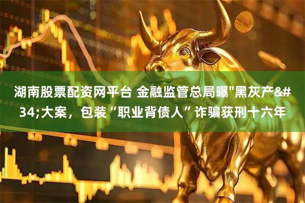 湖南股票配资网平台 金融监管总局曝"黑灰产"大案,包装“职业背债人”诈骗获刑十六年