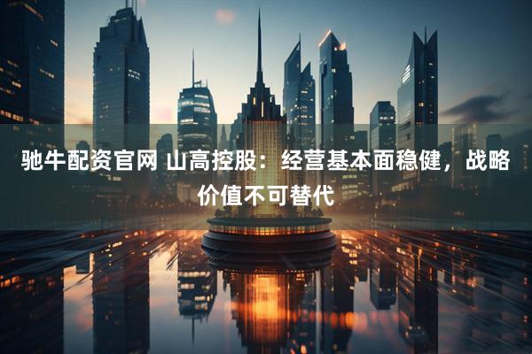 驰牛配资官网 山高控股：经营基本面稳健，战略价值不可替代