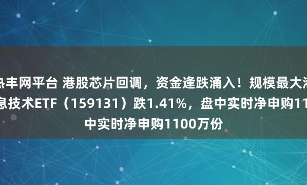 热丰网平台 港股芯片回调，资金逢跌涌入！规模最大港股通信息技术ETF（159131）跌1.41%，盘中实时净申购1100万份