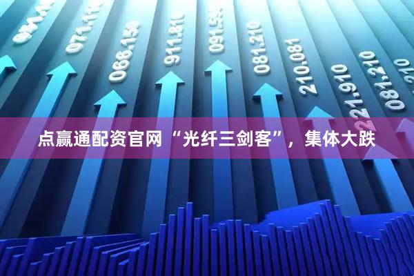 点赢通配资官网 “光纤三剑客”，集体大跌